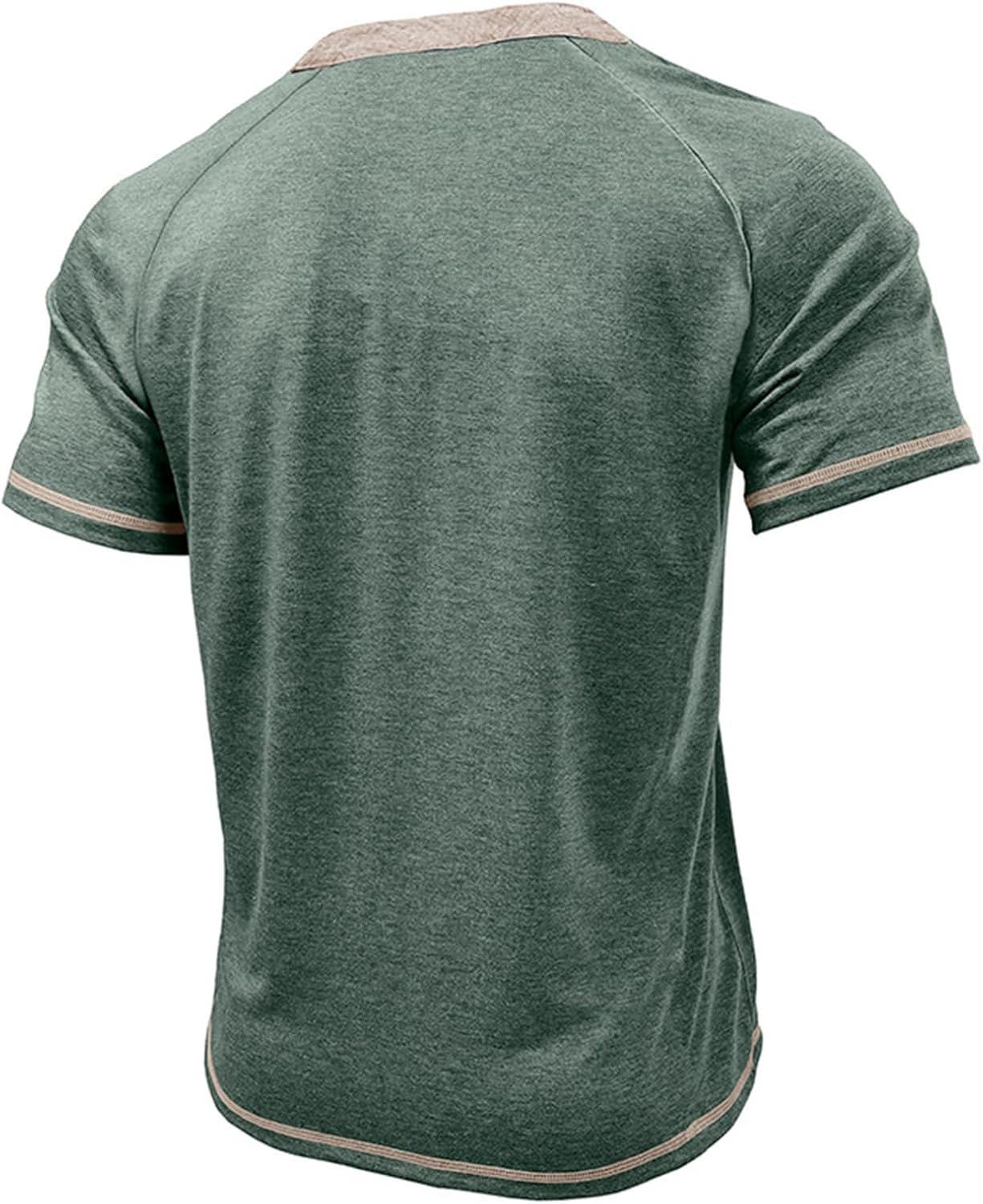 Men's Muscle Henley Shirt Long Sleeve Crewneck Lightweight Athletic Gym Workout Slim Fit Button Down Tee Shirts - Image 3