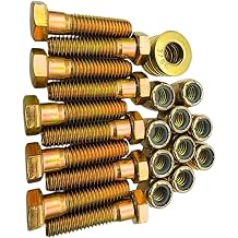 3/8"-16 x 1-1/2" Grade 8 Bolts 10-Pack Heavy-Duty Hex Bolts Includes Flat Washers & Nylon Lock Nuts High-Strength SAE J429 Anti-Vibration 1.50" Coarse Thread Bolts