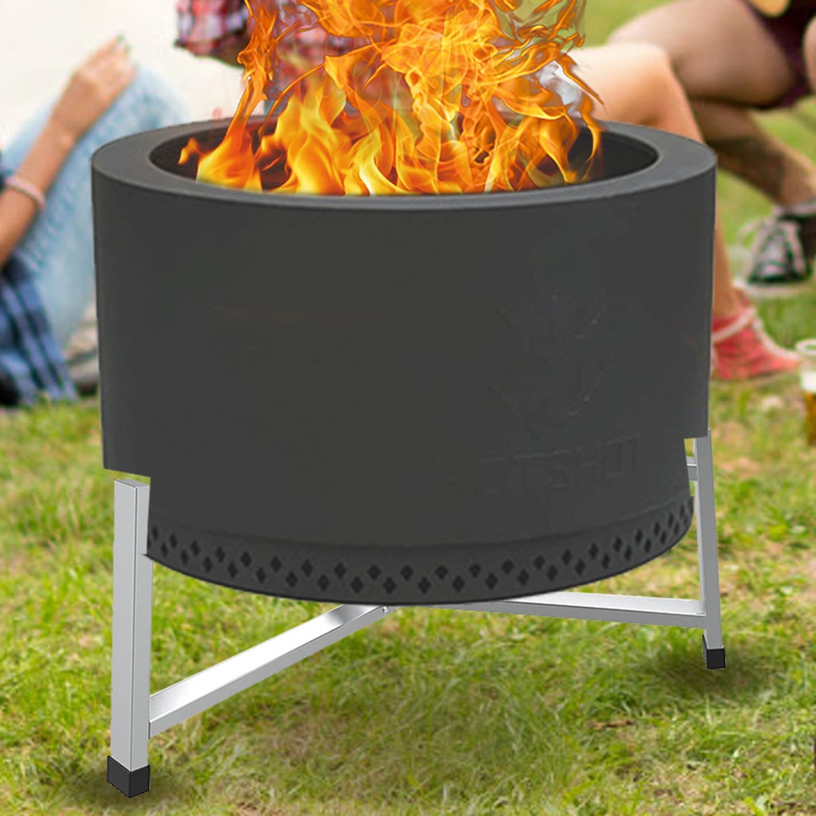 Supporto per falò da campeggio, base in acciaio, strumenti per caminetto all'aperto, accessorio per braciere, attrezzatura da cucina per falò | Base Braciere Attrezzi Esterno Attrezzatura Cucina Fuoco Giardino Patio Campeggio Escursionismo Barbecue Focola