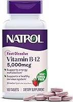 Vista 1 de Natrol Vitamina B12 hff Fast disolver Suplementos nutricionales, Fresa, 5000 mcg, KTS-3053, 1, 1