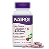 Natrol Vitamin B12 5,000 mcg, Fast Dissolve Vitamin B12 Supplement Supports a Healthy Nervous System and Energy Metabolism, 100 Tablets, Up to a 100 Day Supply