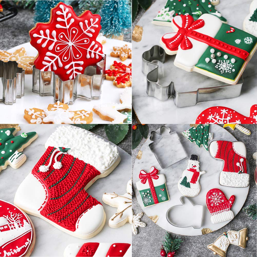 18 Ausstechformen für Weihnachten, Weihnachtsdekoration, Rentier, Schneeflocke, Weihnachtsbaum, Lebkuchenmann, Weihnachtsmann, Glocke