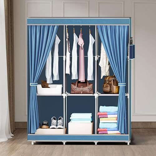 Miniatura 8 de Organizador portátil de almacenamiento de armario con ruedas, marco resistente y tela no tejida, organizador de armario independiente a prueba de