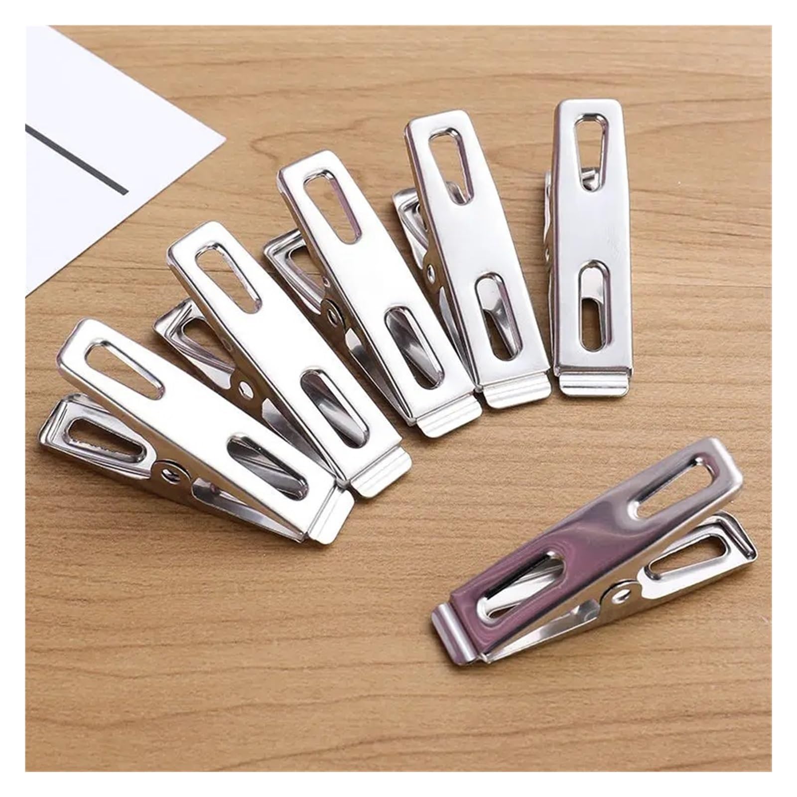 Metall-Wäscheklammern, 200 Stück, Edelstahl, flache Öffnung, Wäscheklammern, Binder-Clip-Set, Kleidung für Socken für Wäscheleine, Befestigung, Handtuch, Socken, Unterwäsche