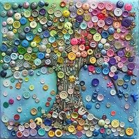 Vista 4 de GREENTIME 1500 piezas Botones redondos de resina de colores mixtos y tamaños variados para manualidades, costura, manualidades, pintura manual