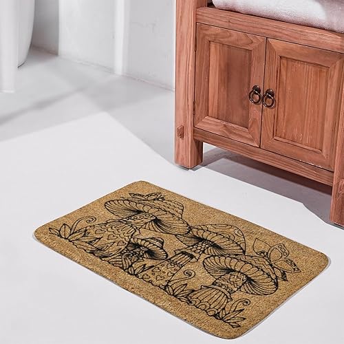 Miniatura 2 de Felpudo de fibra de coco de hongo, tapete de puerta de bienvenida, divertido tapete de hongo para puerta delantera, regalo para el nuevo hogar,