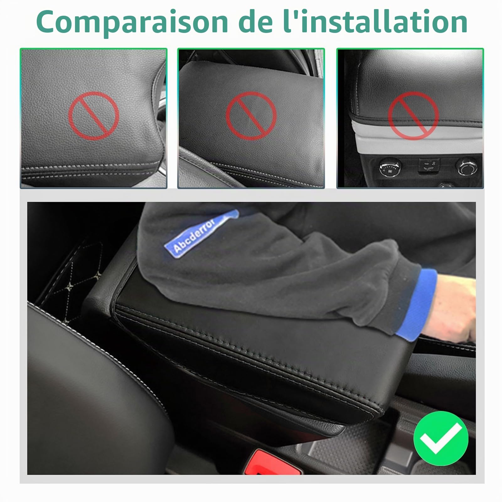 GAFAT V-W Polo MK6 Taigo/Seat Ibiza 5 6F/Seat Arona 2018-2024 2025 Housse d'Accoudoir Central, Taigo 2024 Coussin d'Accoudoir Console Central, Accoudoir de Protection, Cuir Microfibre PU (Noir)