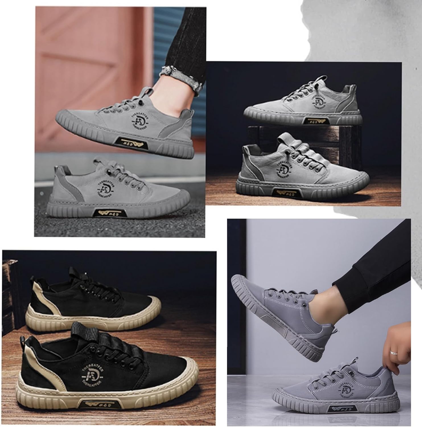 Summer Casual Outdoor Low-top Men's Canvas Slip-on Breathable Non-Slip Lightweight and Comfortable Travel Oxford Skateboard Shoes Sports Jogging Shoes - Image 5