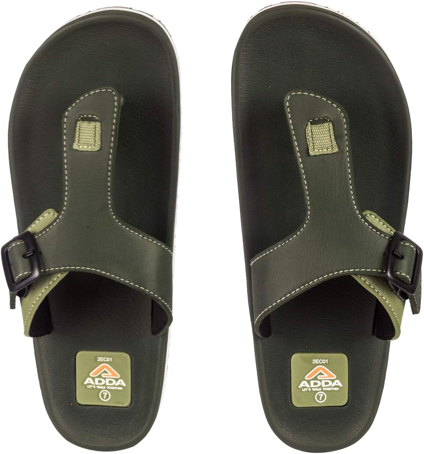 ADDA Men's Olive Green Flip-Flop
