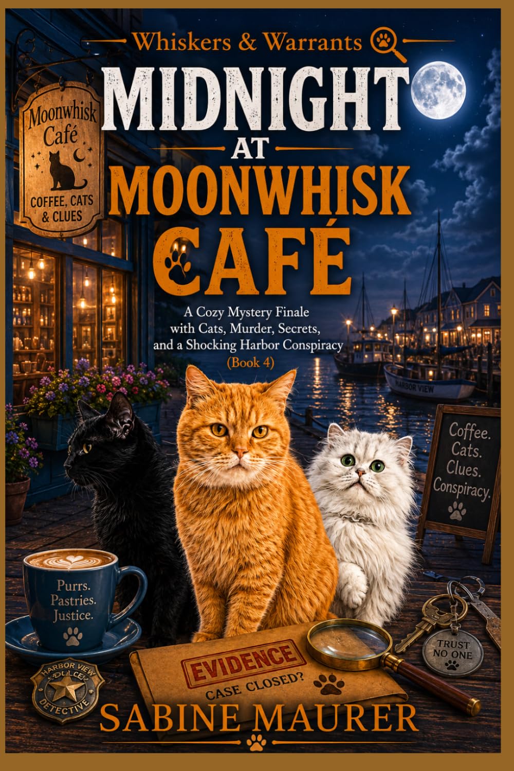 Midnight at Moonwhisk Café: A Cozy Mystery Finale with Cats, Murder, Secrets, and a Shocking Harbor Conspiracy (Book 4) (Whiskers & Warrants)