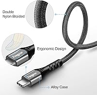 Vista 5 de Fasgear Cable USB tipo C de 10 pies de carga rápida 3A de nailon trenzado largo USB A a USB C, cable de carga compatible con controlador PS5/Samsung