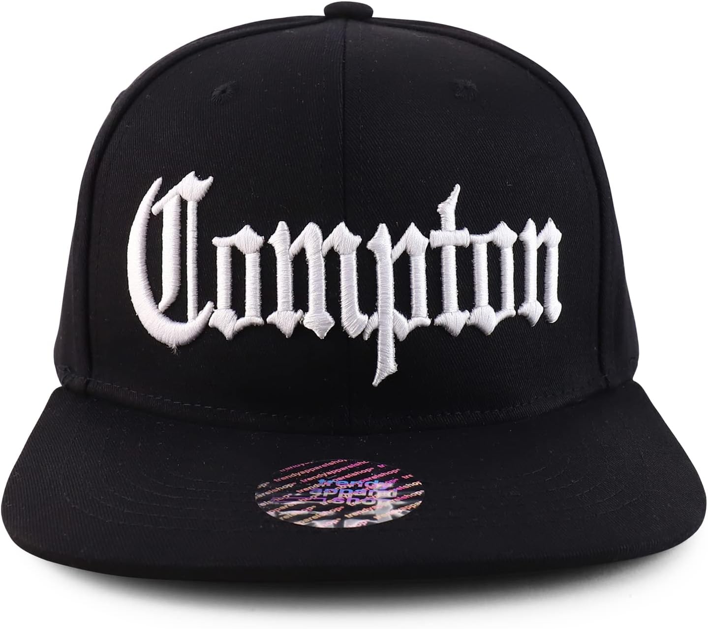 Trendy Apparel Shop Oversize XXL Old English Compton Embroidered Flatbill Snapback Baseball Cap - Image 2
