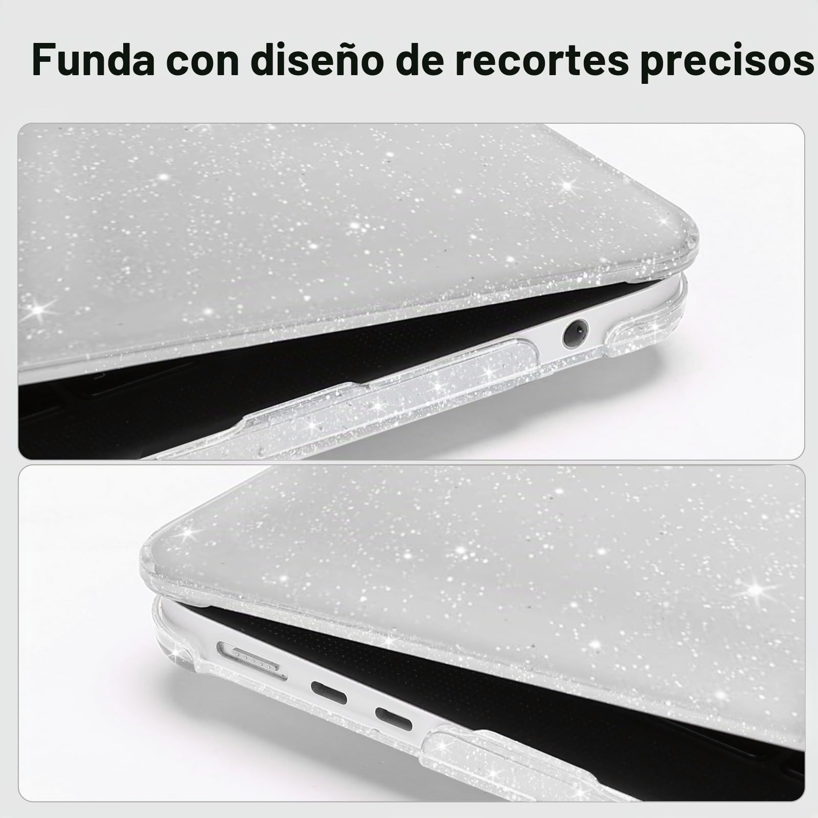 MOSISO Funda Compatible con MacBook Air 15 Pulgadas 2026-2023 A3448 M5 A3241 M4 A3114 M3 A2941 M2 Chip, Brillante Brillo Plástico Carcasa Dura&Tapa Teclado&Protector Pantalla&Bolsa,Traslucido