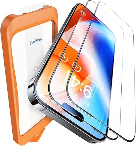 Miniatura 1 de UltraGlass UNBREAK TOP 9H+ - Protector de pantalla de vidrio templado para iPhone 14 Pro Military SGS inastillable y más duradero Protector de