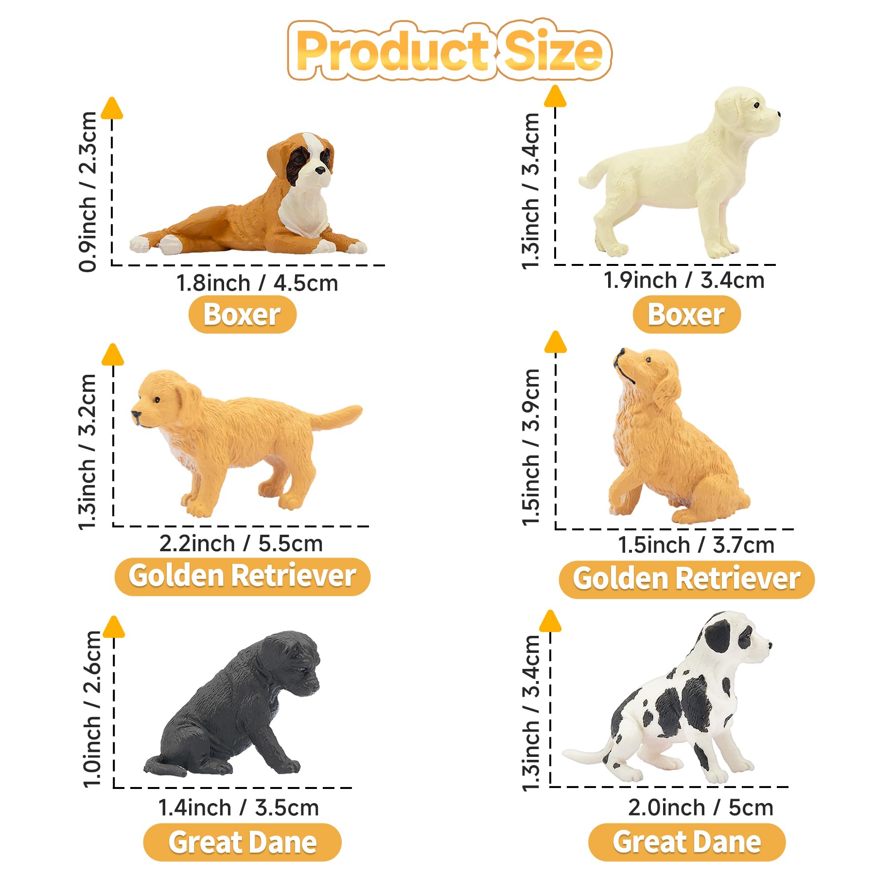 Toymany Lot de 12 mini figurines de chien réalistes et détaillées - Peint à la main - Décorations de gâteaux - Œufs de Pâques, cadeau d'anniversaire pour enfants et tout-petits