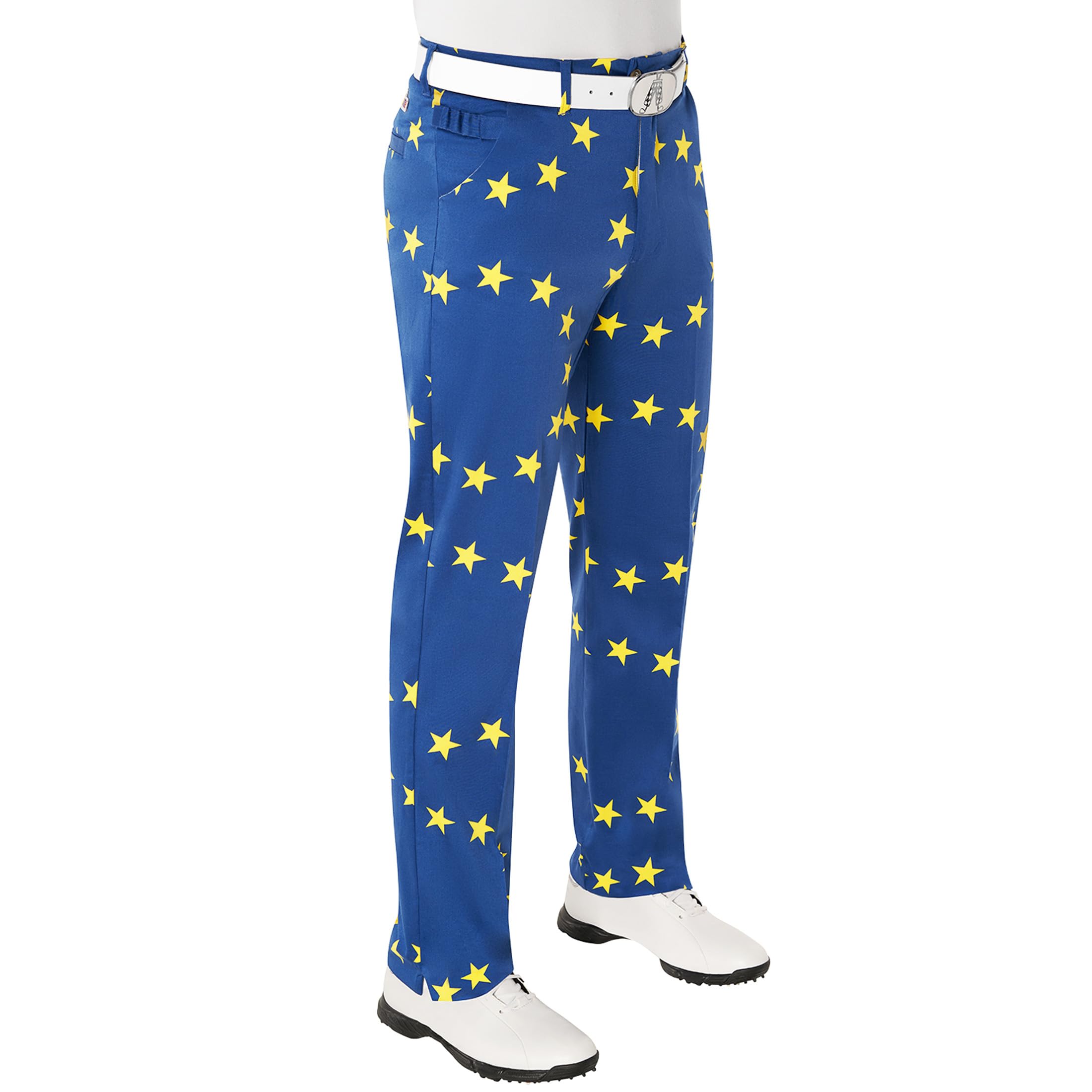 Royal & Awesome Funny Mens Golf Trousers, Eurostar Crazy Patterned Stretch, Golf Pants for Men, Waist 44 Leg 34