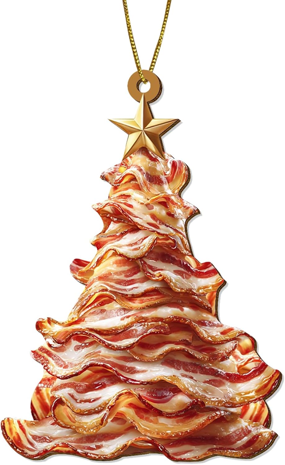 Bacon Foodie Wooden Ornament 2025, Funny Gift Breakfast, Theme BBQ Lover, Tree Christmas Decor for Yard, car, Outdoor or Windows