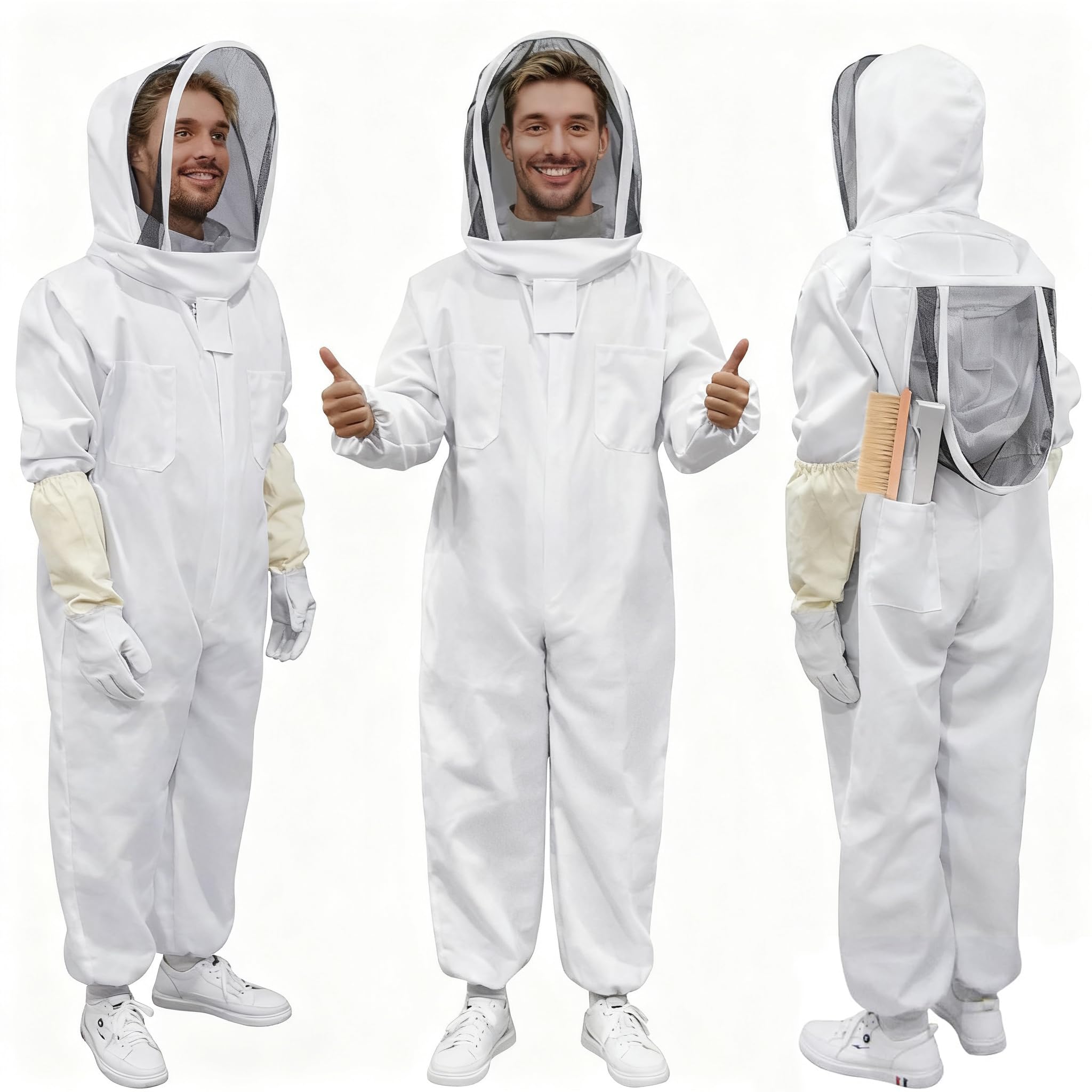 Combinaison d'apiculteur, Combinaison Apiculteur, Costume d'apiculture Professionnelle avec Gants Voile de Protection, Vareuse Apiculteur Tenue d'abeille pour Hommes et Femmes, XXL