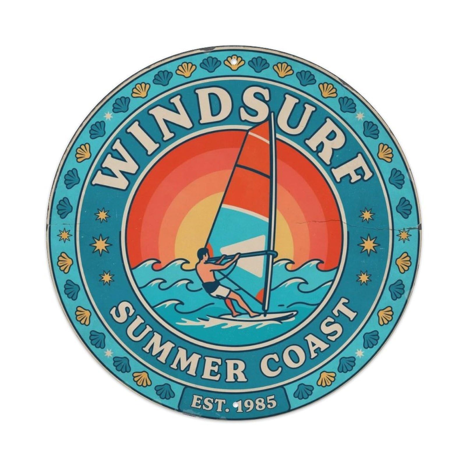 Vintage Windsurfing Metal Tin Sign Plaque