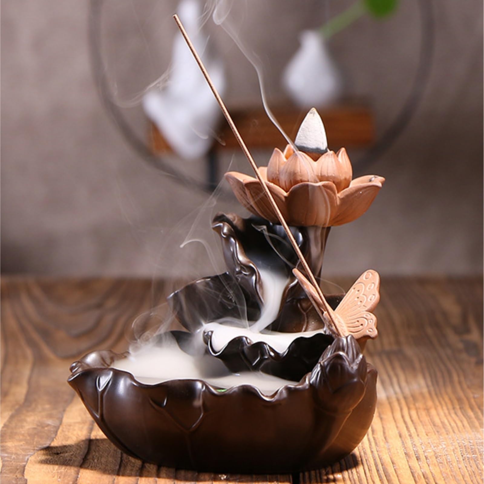 Bruciatore per Incenso Forno for Aromaterapia Invertito in Ceramica, Sedile Creativo for Incenso for La Cerimonia del tè Famiglia Ufficio