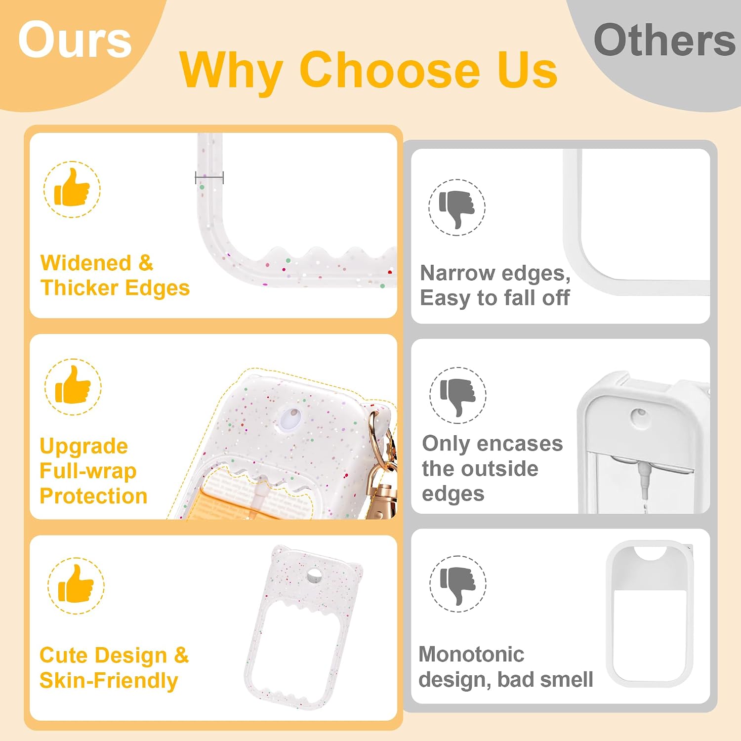 Hand Sanitizer Spray Case for Touchland Silicone Touchland Case Keychain Cute Hand Sanitizer Holder Keychain Compatible with Touch land Power Mist Gentle/Glow Mist