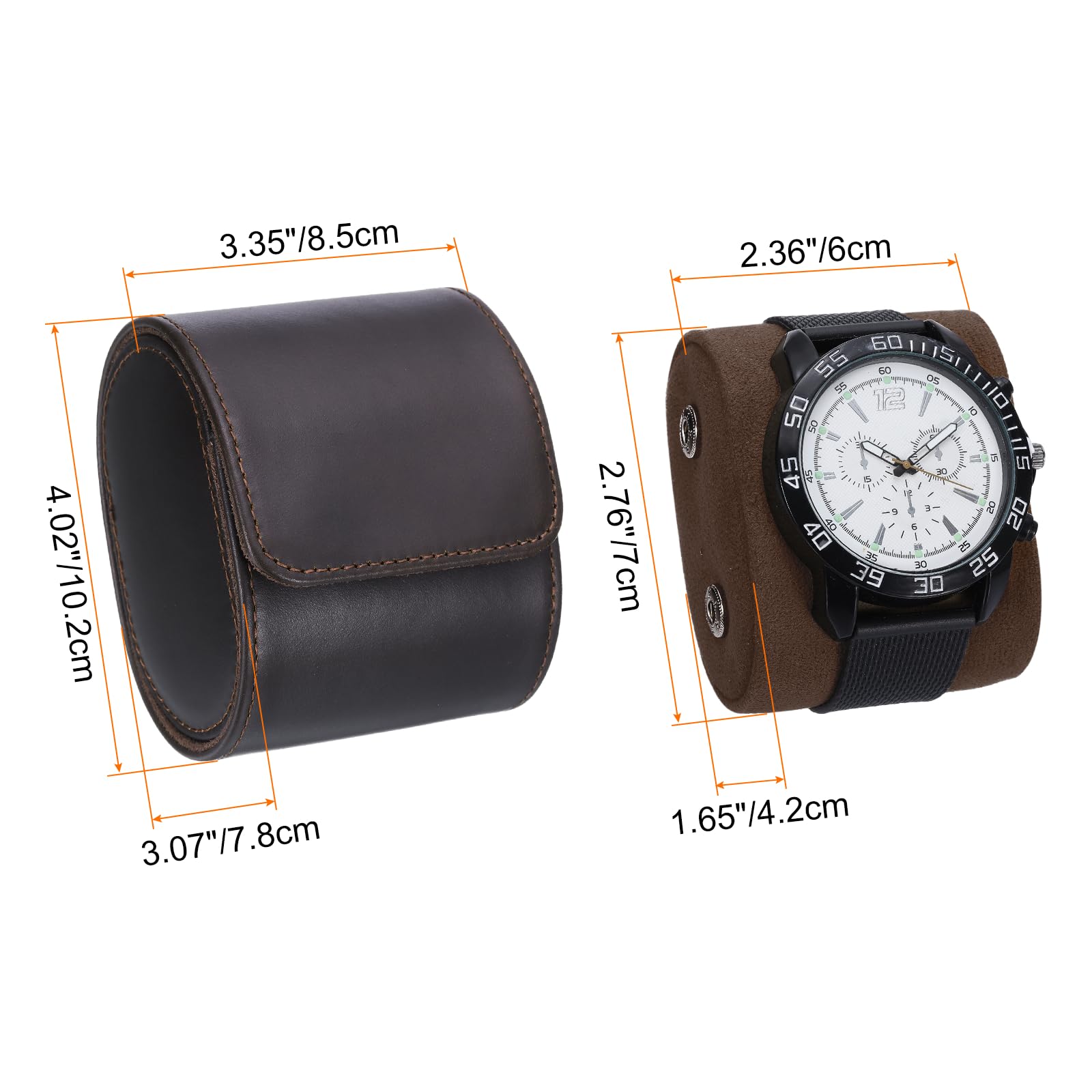 Étui de voyage pour montres Sourcing Map, étui portable en cuir à un compartiment pour montres, pour hommes et femmes, organisateur de rangement avec coussins amovibles pour les voyages, l'expositio