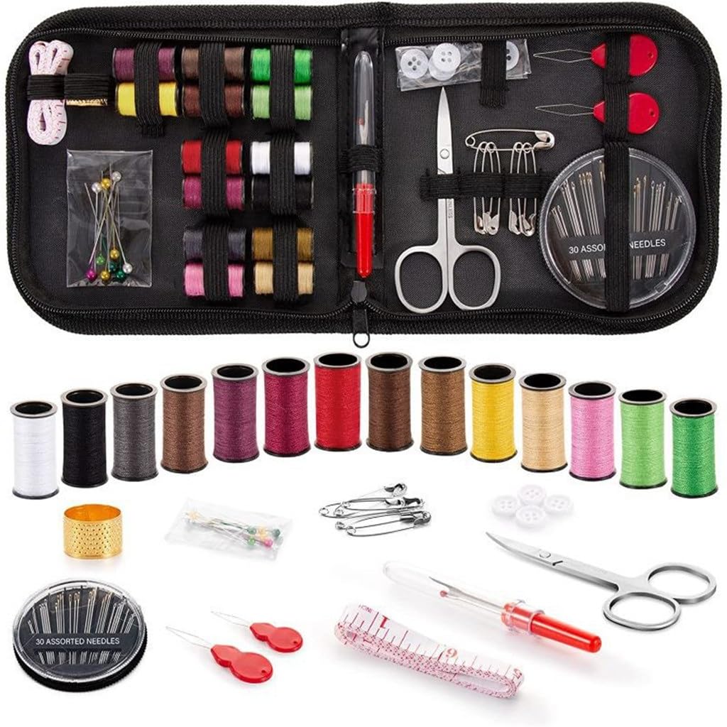 Kit de couture portable compact 70 pièces avec enfileur de précision ergonomique