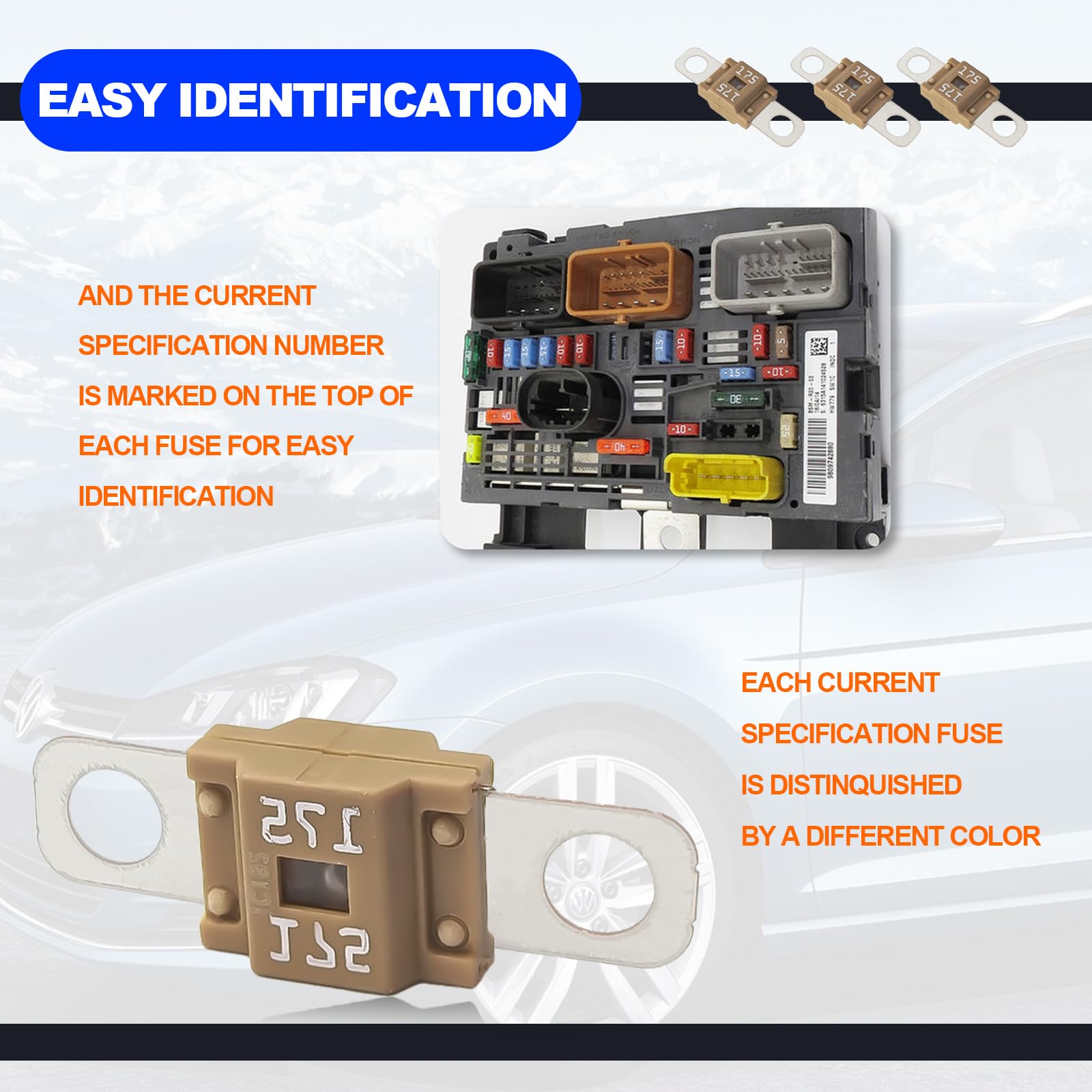 Snapklik.com : 3PCS AMI/Midi Fuse, High Current 175A, For Cars, Buses ...