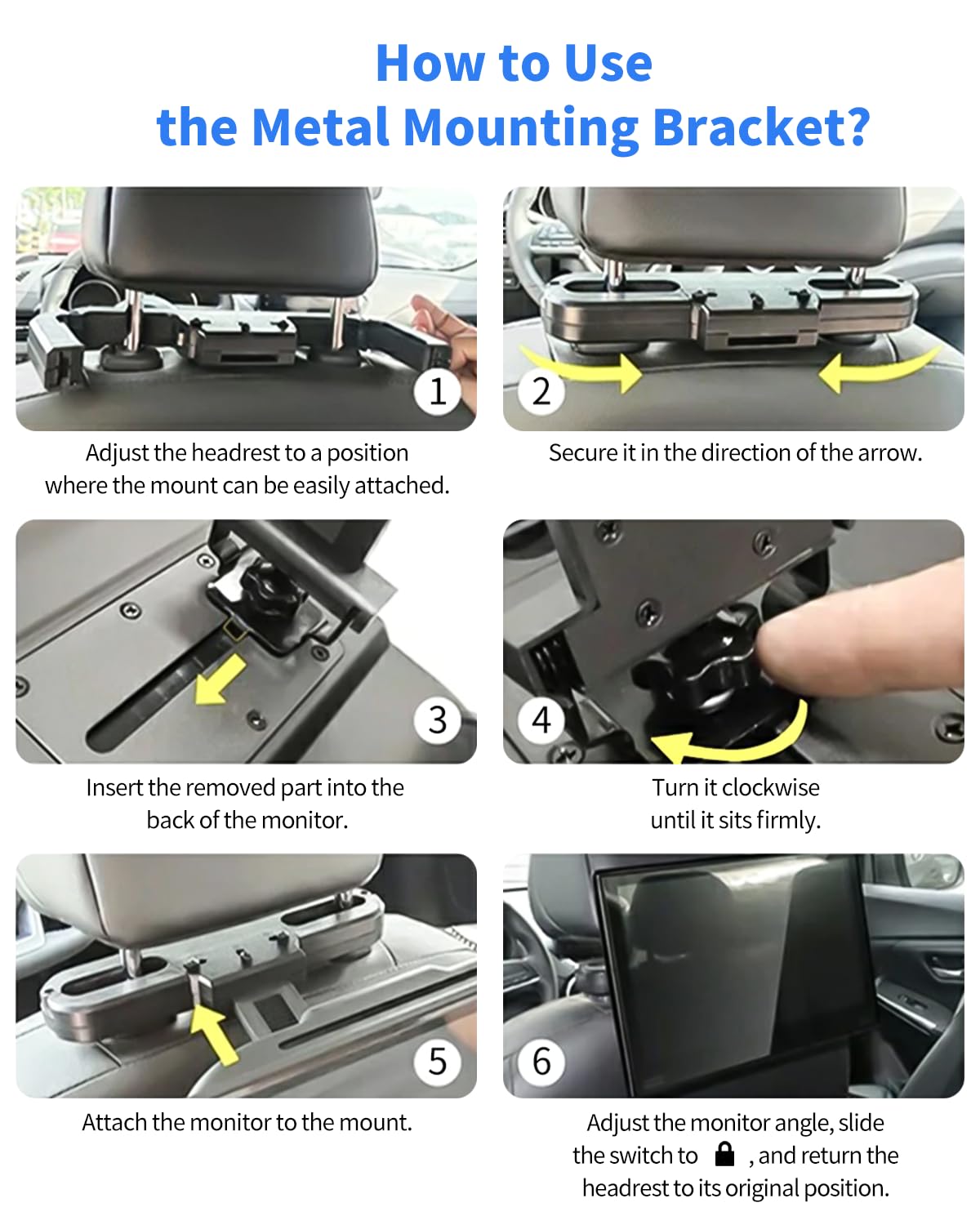 Lecteur DVD de voiture 11,6" avec entrée HDMI, lecteur DVD portable avec support d'appui-tête, entrée disque avec ventouse, prend en charge la dernière mémoire, USB/carte TF