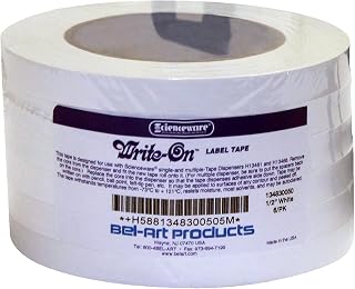 SP Bel-Art Write-On White Label Tape; 40yd Length, ¹/₂ in. Width, 3 in. Core (Pack of 6) (F13483-0050)