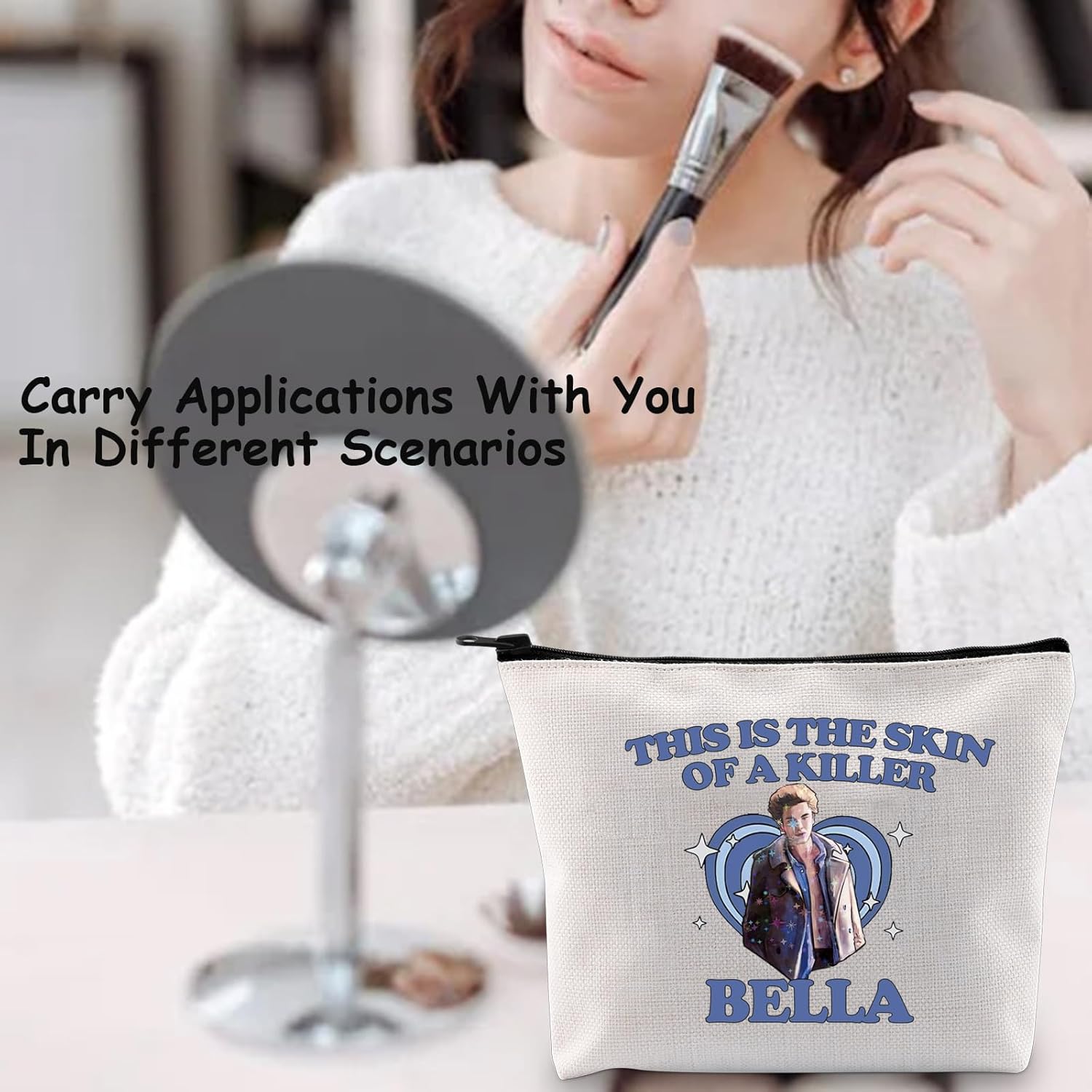 TSOTMO Edward Gift Vampire Movie Merch Zipper Pouch Cosmetic Bag for Movie Fans Vampire Fans Gift Robert Pattinson Gift (KILLER Edward) - Image 4