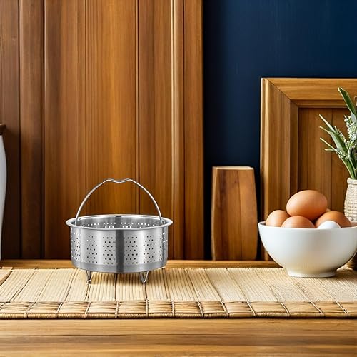 Miniatura 4 de UPKOCH Cesta de vapor de malla de acero inoxidable, cesta de vapor para verduras, inserto de cocción al vapor para albóndigas, cesta de vapor