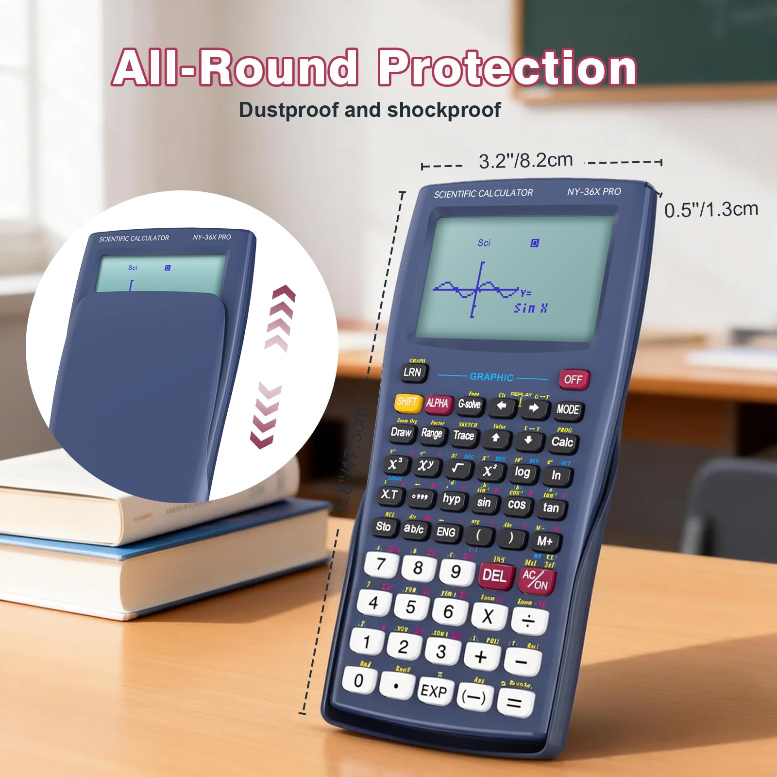 Calcolatrici scientifiche grafiche GUYUCOM 36X Pro Calcolatrici da ufficio per scuola superiore con 360 funzioni Calcolatrice finanziaria Desktop Multi-Line 13 cifre Display da 3 pollici Forniture