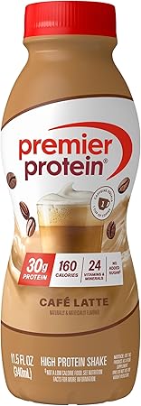 Premier Protein Shake, Café Latte, 30g Protein, No Added Sugar, 24 Vitamins & Minerals to Support Immune Health, 11.5 fl oz, 1 Pack (Packaging May Vary)