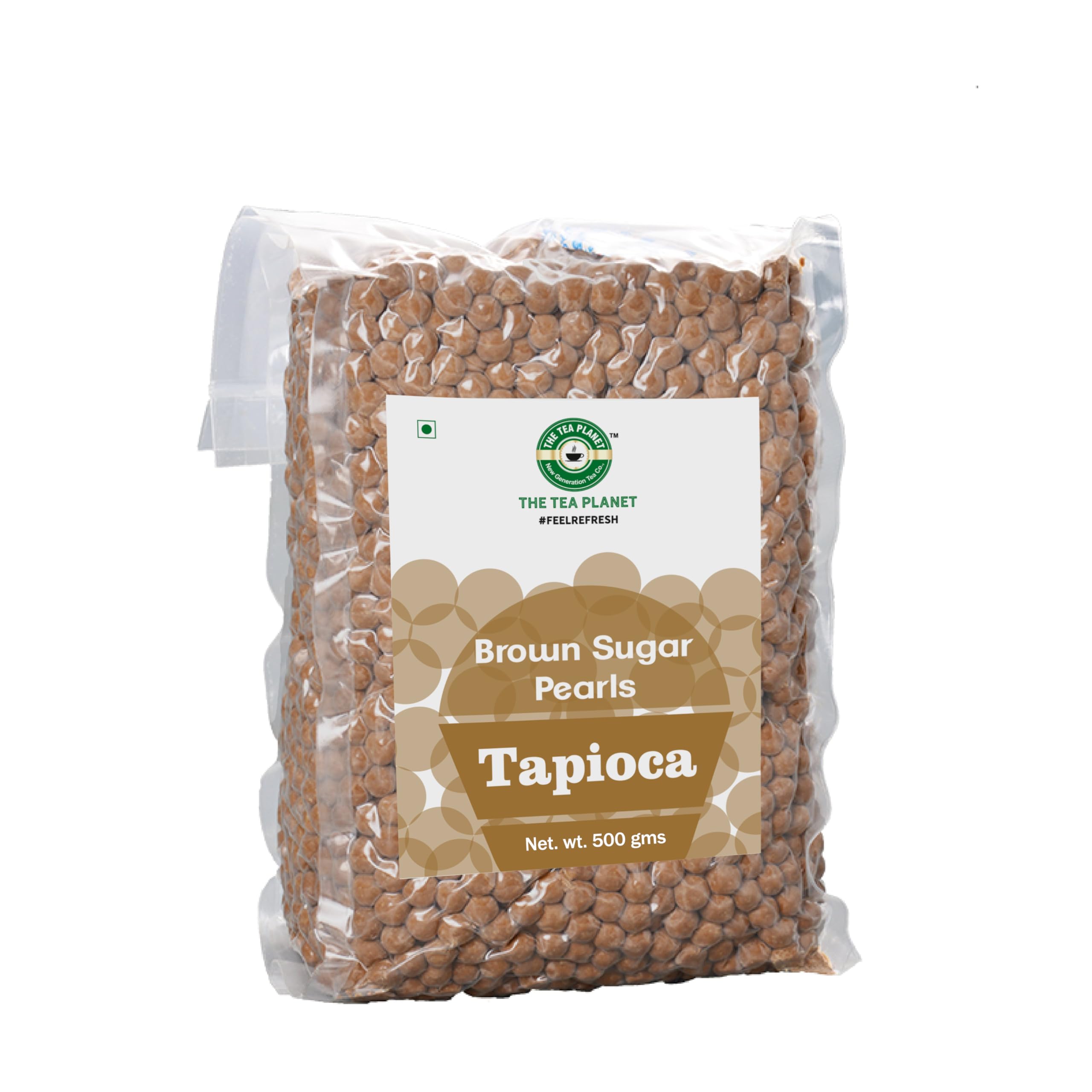 Tea Planet Tapioca Pearls – Brown Sugar Flavored Boba – 500g | Instant-Ready Chewy Pearls for Bubble Tea, Milk Tea, Smoothies, Mocktails, Ice Cream & Desserts | Vegan-Friendly, Non-GMO & Easy to Prepare at Home or Café Use (500gms, Brown Sugar)
