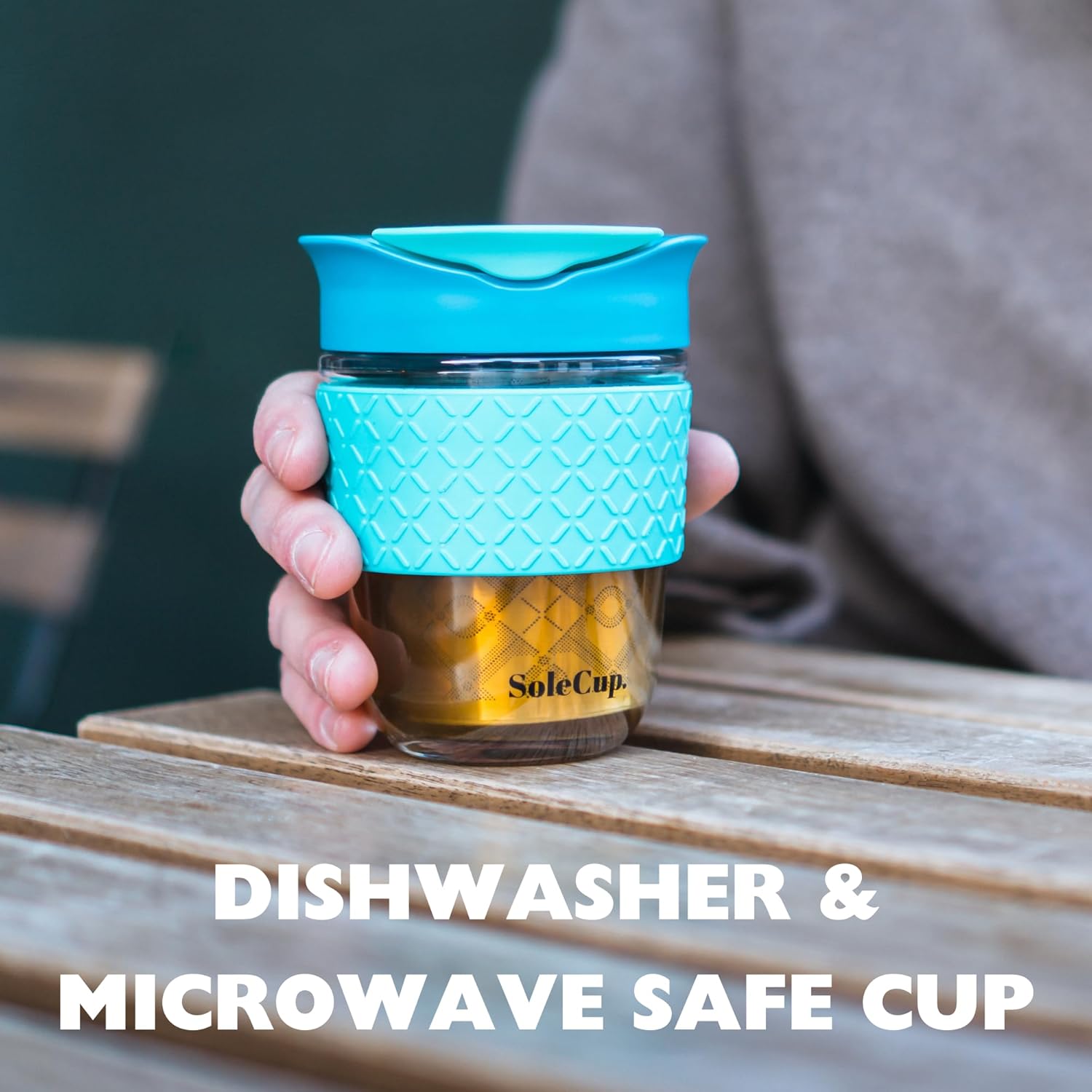 Travel Mug Loose Tea Infuser - Detachable Tea Strainer with Spillproof Lid - BPA-Free Reusable Glass Travel Coffee Cup with Silicone Band (Ice Cream, 12oz) - Image 8