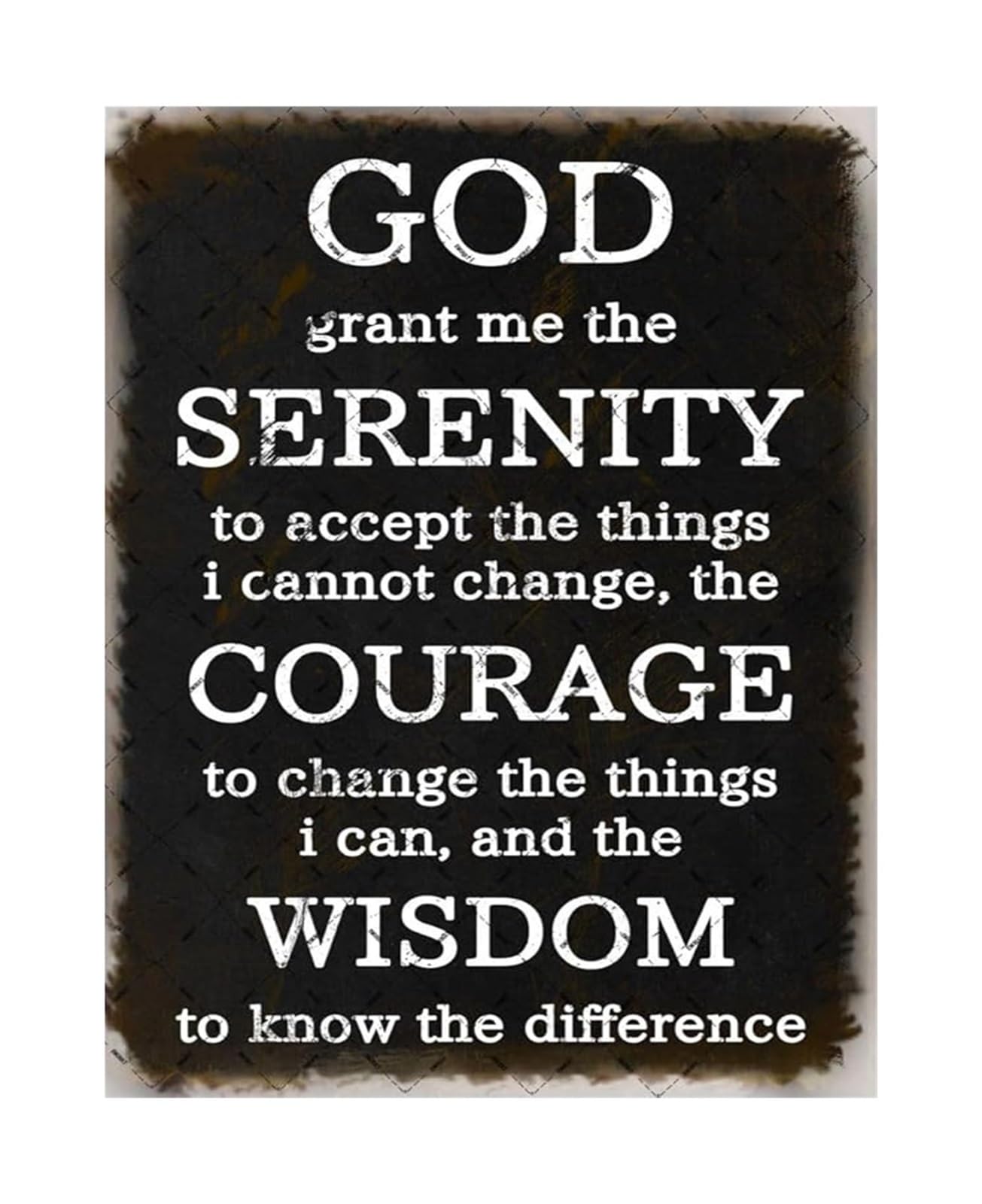PKNVKZIDK Serenity Prayer on Metal Sign Inspirational Quote Vintage Wall Decor for Recovery Room Counseling Office (8 X 12 in)