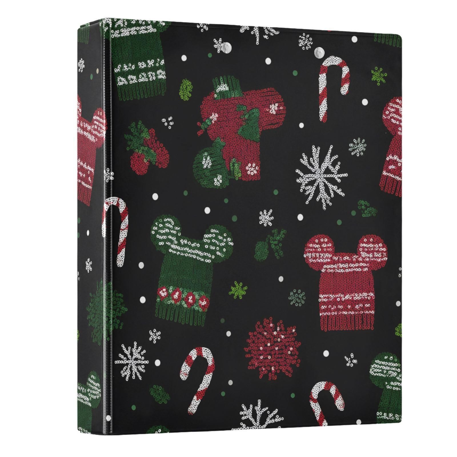 3 Ring Binder Mickey Mouse Snowflake Hat 1.5 inch Binders
