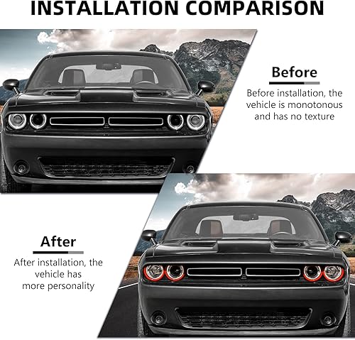 Miniatura 9 de RAZPOY Funda para faros delanteros para accesorios Challenger, cubierta para faros delanteros, decoración exterior para Dodge Challenger 2015-2022