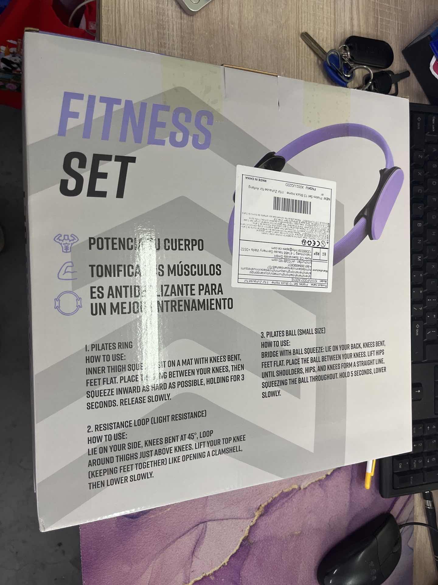 Pilates Set, Pilates Ring Zubehör Set 13 Stück mit 13" Ring, 10" Ball,Fitnessbänder & Zubehör,Pilates Socken und Tragbarer Tasche,Home Pilates Essential Kit für Frauen,Yoga Set,Pilates Set für Zuhause