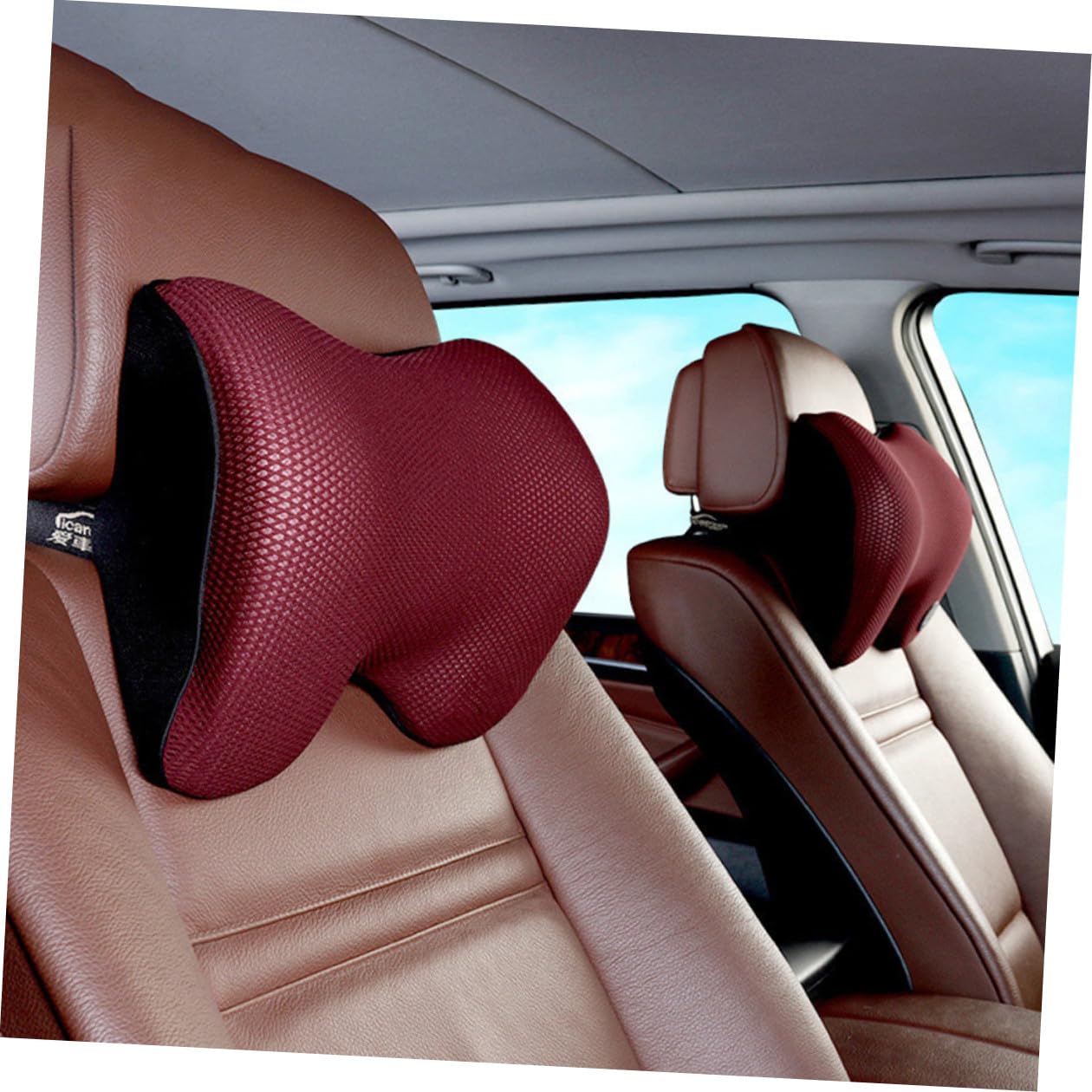 Alipis Cojín Para Asiento Coche Almohada Para Viaje Cojín Viscoelástico Cuidado Cuello y Cabeza