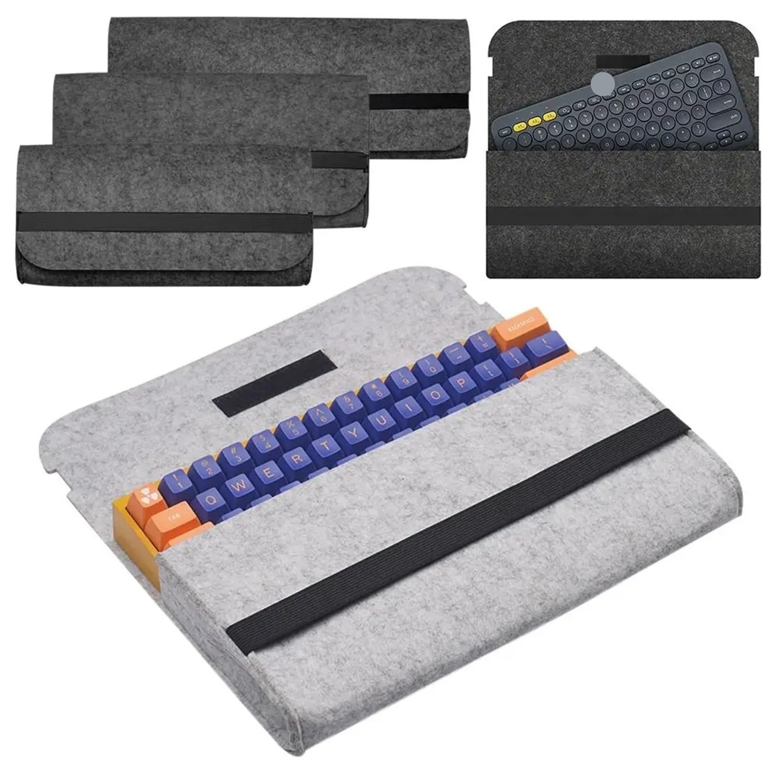 Funda Protectora Para Teclado Bolsa de almacenamiento de llaves 60/ 87/104, funda protectora, bolsa for teclado de ordenador, Estuche de transporte for teclado, bolsa de fieltro, paquete for teclado(L