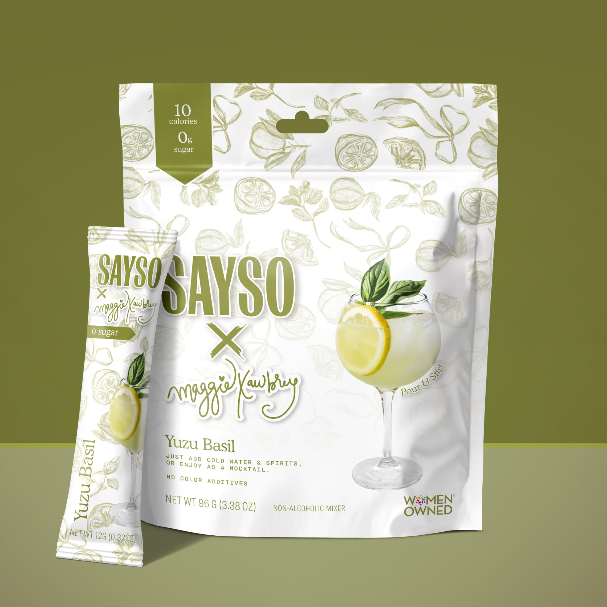 Amazon.com : SAYSO x Maggie Awbrey Yuzu Basil Cocktail Sticks