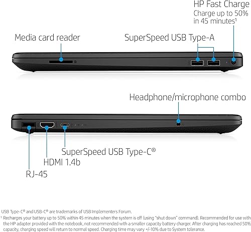 Miniatura 5 de HP Computadora portátil, pantalla HD de 15.6 pulgadas, procesador Intel Pentium Silver N5030 de 4 núcleos, memoria de 32 GB, SSD de 1 TB, cámara