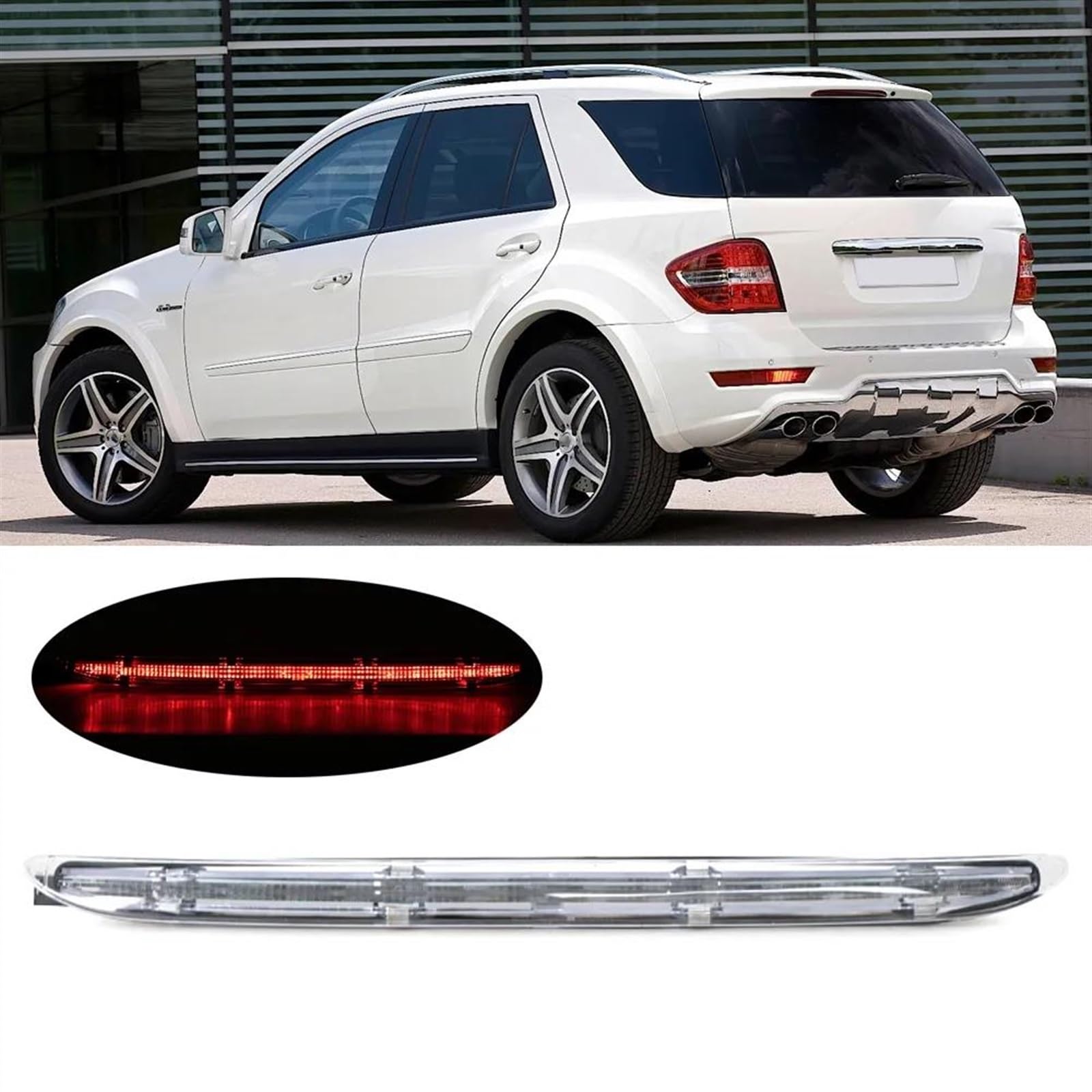 Coda Freno Spia Arresto Terza Luce Stop Coda Posteriore Lampada Arresto Per Mercedes Per Benz Per W164 ML Classe ML320 ML350 ML500 ML550 ML63AMG Tutti I Modelli 2005-2011 Luci retromarcia(BIANCO)