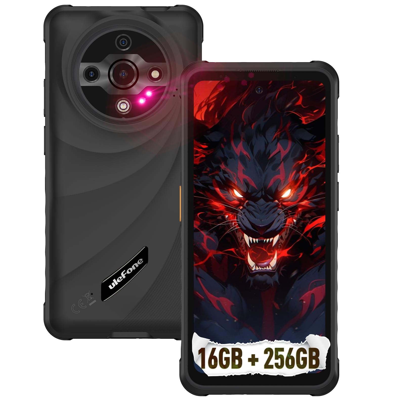 Ulefone Armor X31 Pro 5G Rugged Phone, 16GB+256GB/2TB, MTK Dimensity 6300 Android 15, 64MP+25MP Night Vision 6.56" 120Hz Display, 6050mAh Dual 5G Waterproof Widevine L1 Fingerprint ID NFC - Black