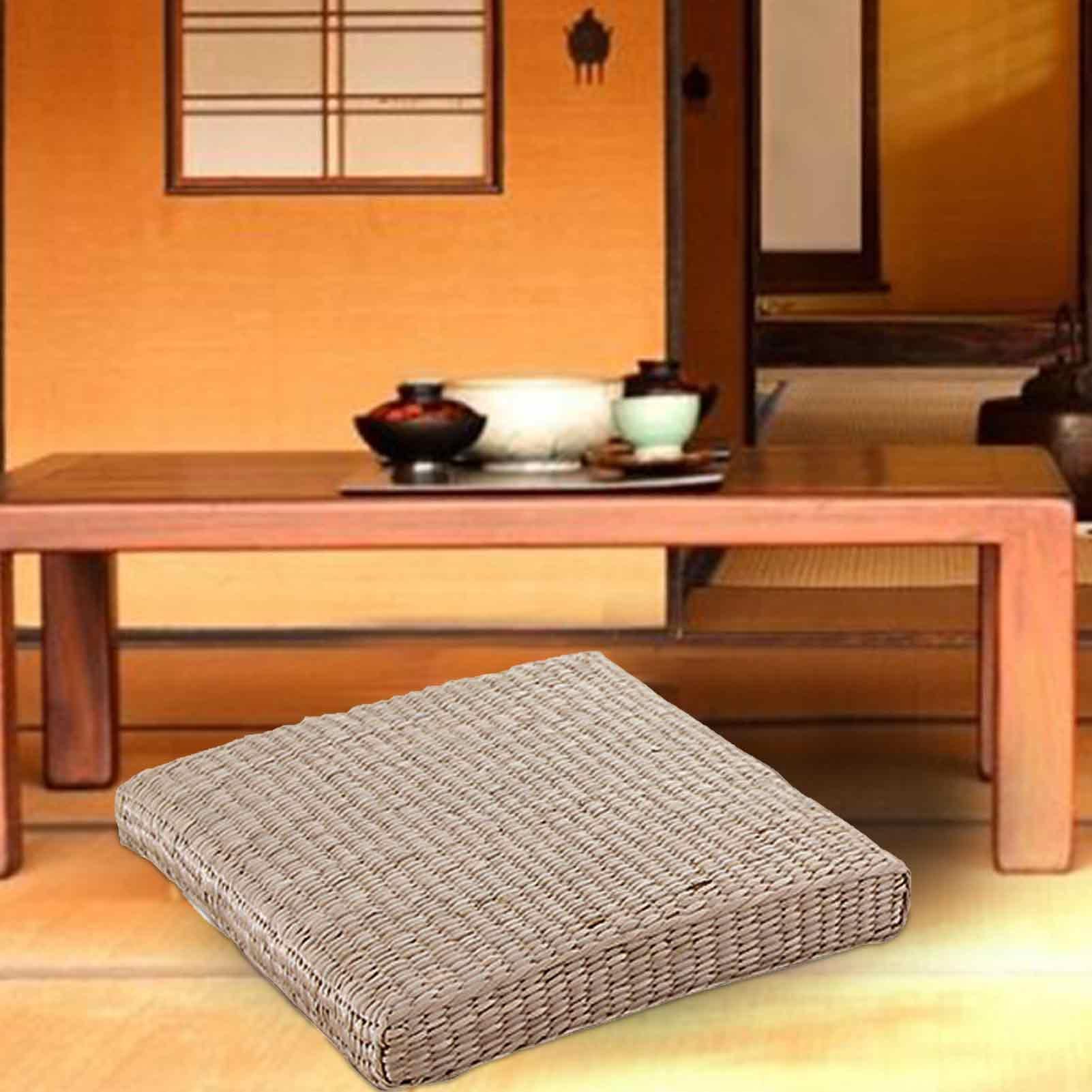 Generisch Cuscino in paglia, classico tappetino tatami in rattan | realizzato a mano, tappetino da yoga in paglia intrecciata, cuscino per giardino, soggiorno, decorazione della casa
