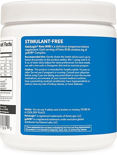 Miniatura 3 de Ketologic Keto BHB (sabor fresa y kiwi) 30 porciones - Suplemento de cetona exógena con goBHB, sales de beta-hidroxibutirato