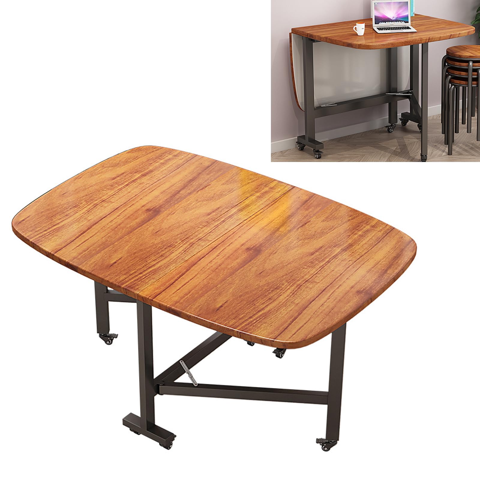 Table pliante extensible en bois pour optimiser le salon et la salle à manger