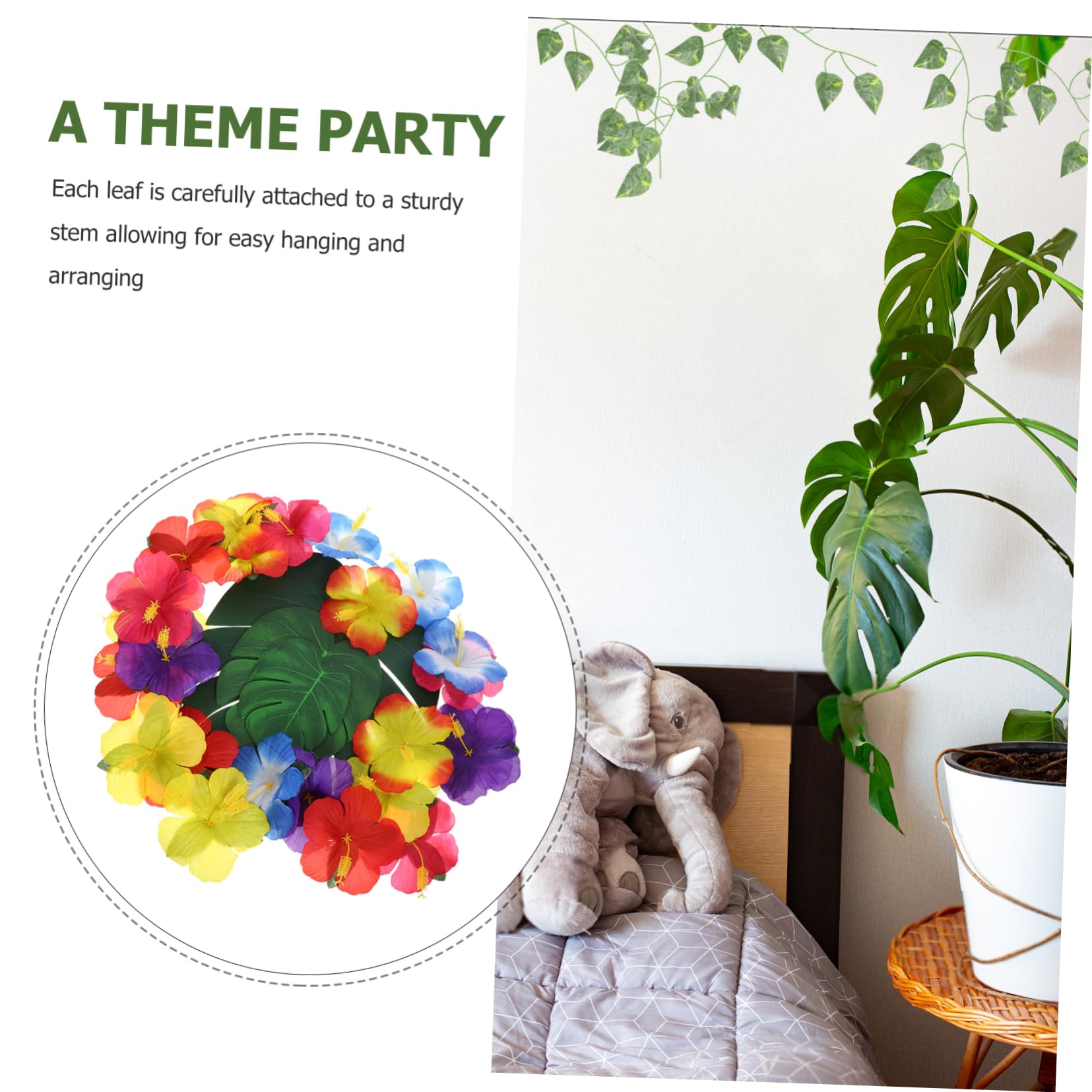 Alipis Adornos De Simuladas Decoraciones De Mesa para Fiestas Hawaianas Accesorios Fotográficos Luau